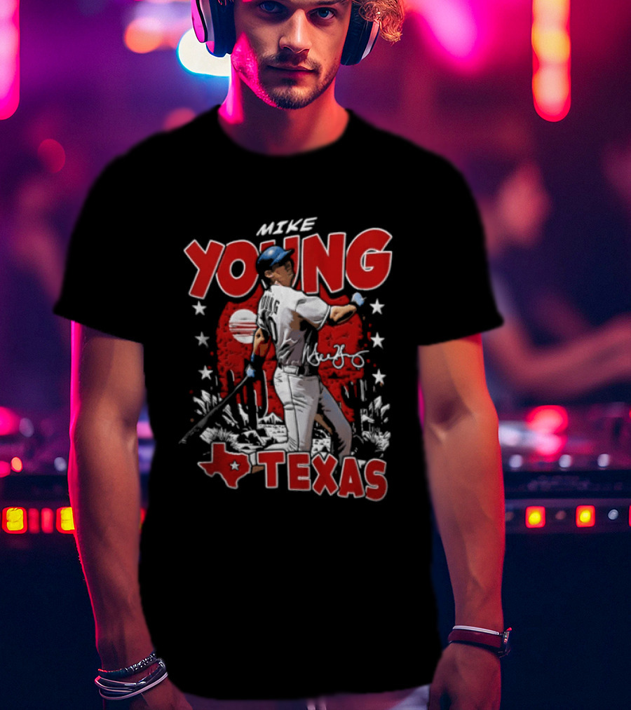 Mike Young Baseball Texas Red T-Shirt