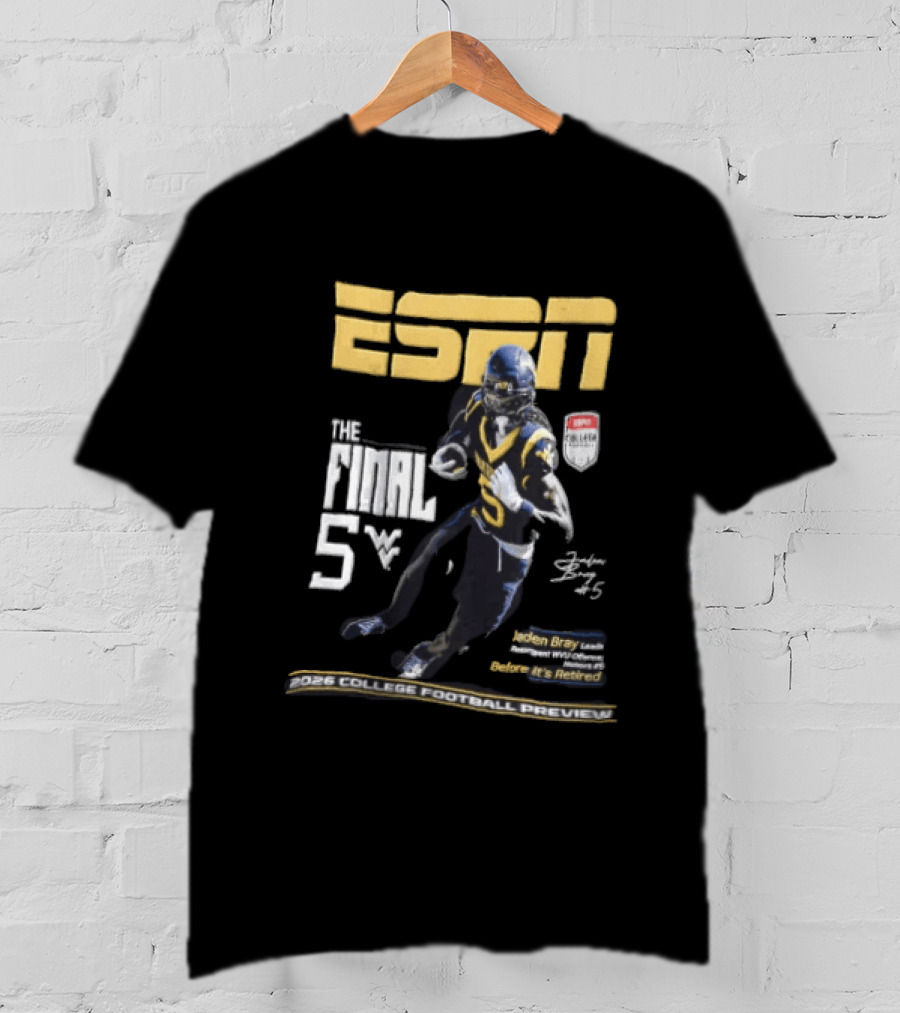 ESPN Jaden Bray 2026 College Football Preview Retired Number 5 T-Shirt
