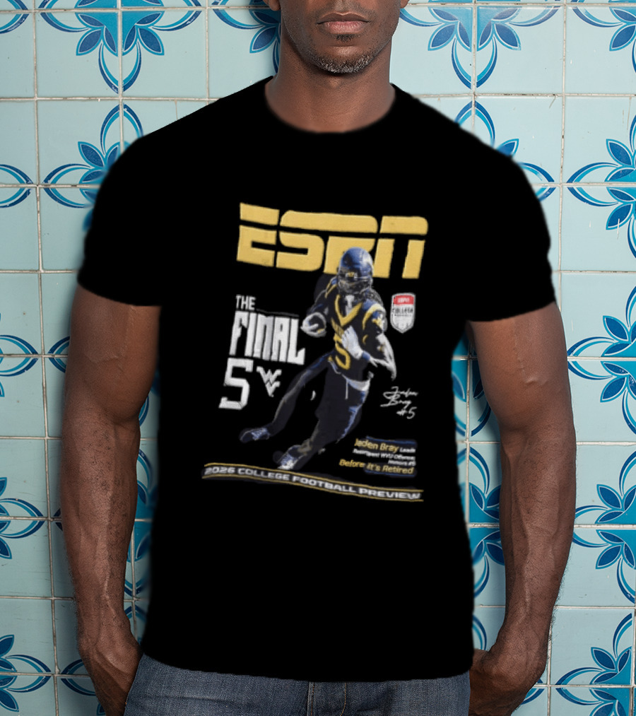 ESPN Jaden Bray 2026 College Football Preview Retired Number 5 T-Shirt