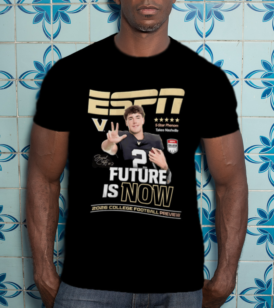 ESPN Future Is Now Jared Curtis 2026 Elite Five Star Junior College Football Program T-Shirt