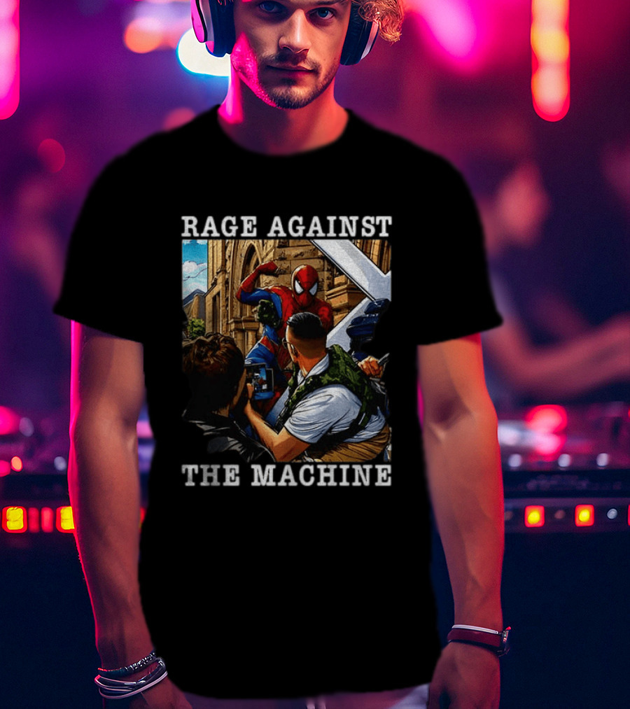 Rage Against The Machine Spider Man Bold Street Art Scene T-Shirt