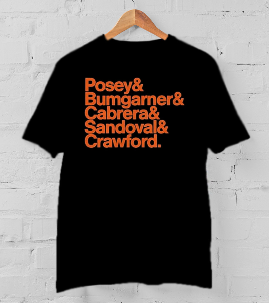 San Francisco Giants Posey Bumgarner Cabrera Sandoval Crawford Legends T-Shirt