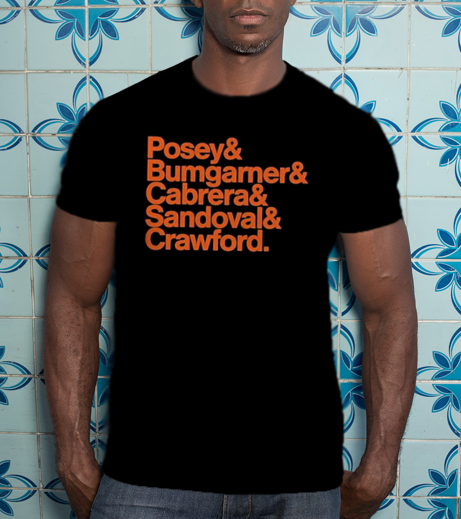 San Francisco Giants Posey Bumgarner Cabrera Sandoval Crawford Legends T-Shirt