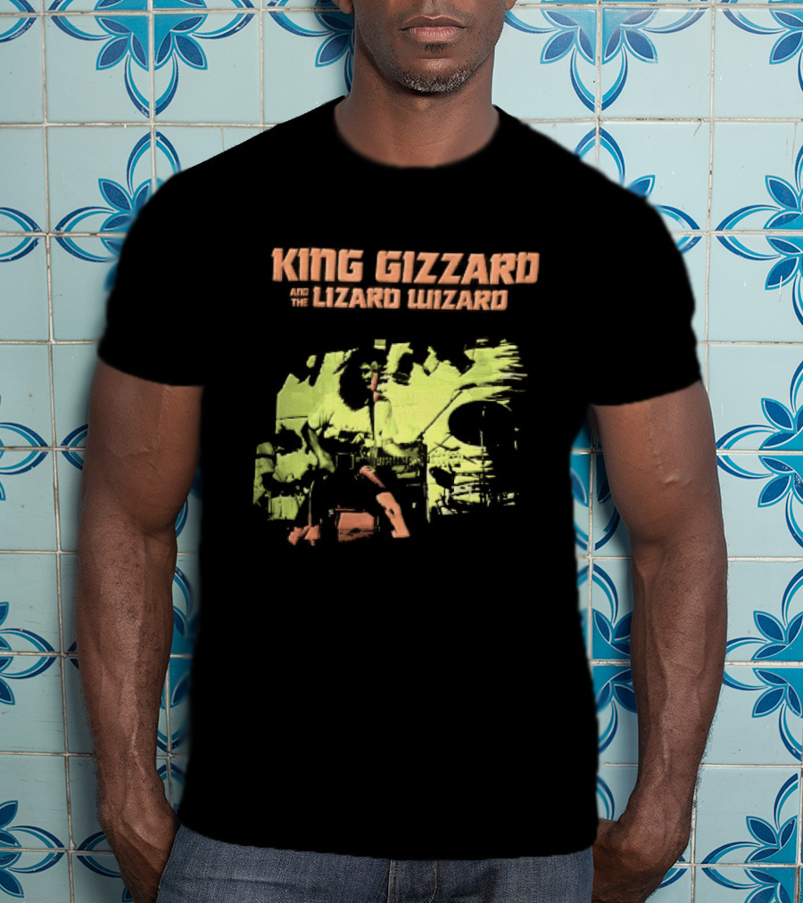 King Gizzard And The Lizard Wizard Live Stage Performance Green Yellow Abstract T-Shirt
