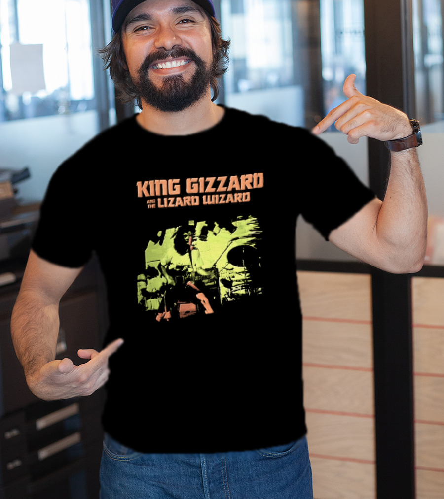 King Gizzard And The Lizard Wizard Live Stage Performance Green Yellow Abstract T-Shirt