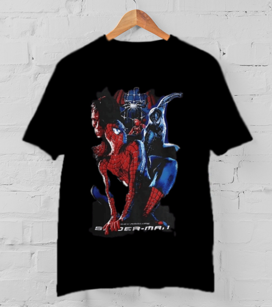 Tobey Maguire Spider Man 3 Red Black Suit Superhero Collage T-Shirt