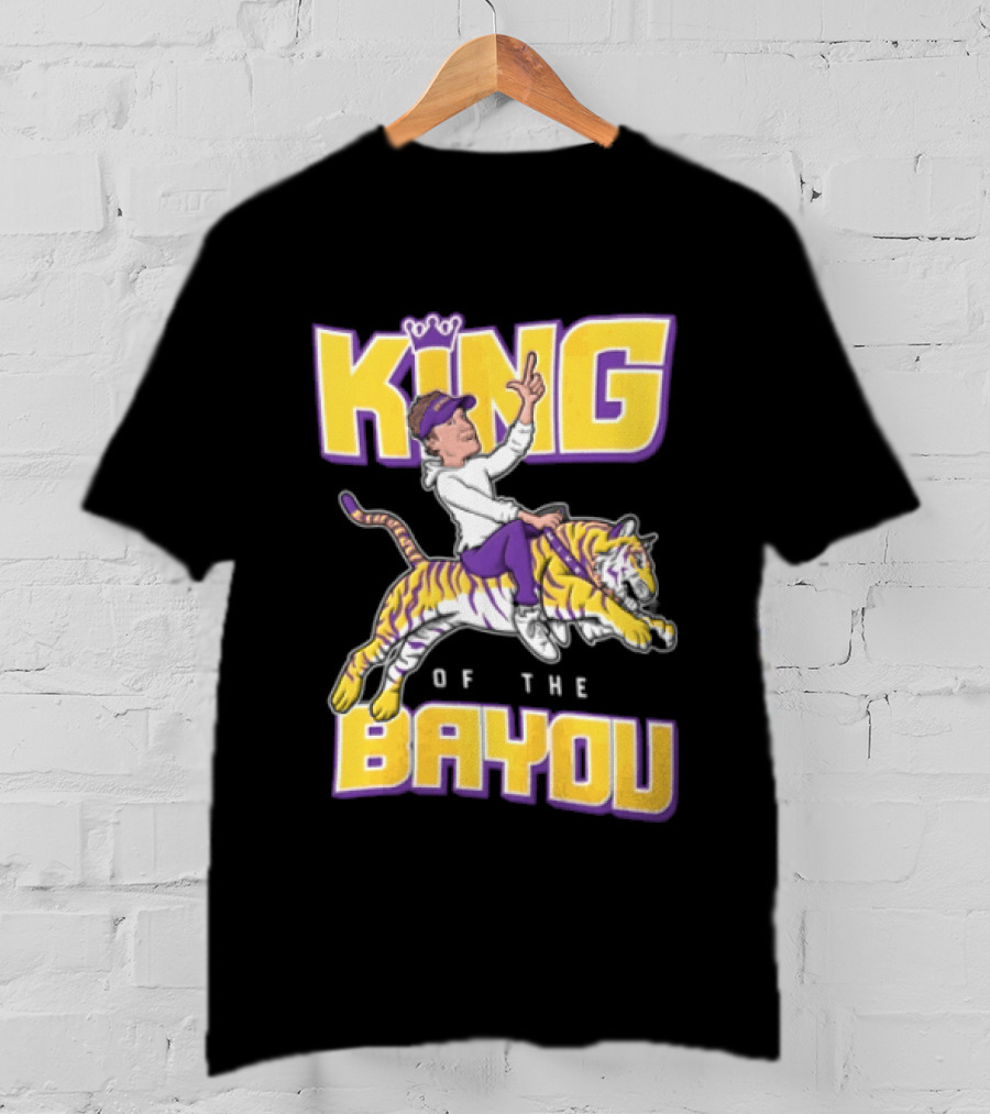 King Of The Bayou Lane Kiffin Tiger Riding T-Shirt