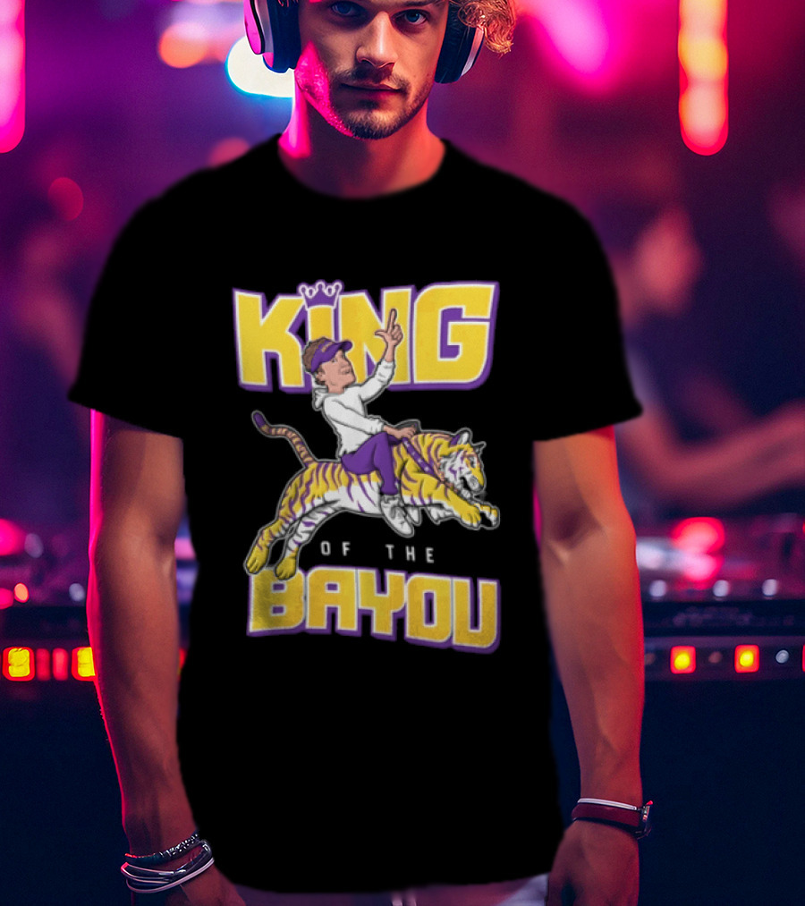King Of The Bayou Lane Kiffin Tiger Riding T-Shirt