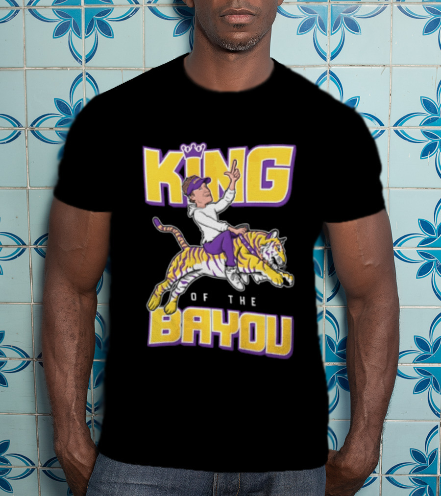 King Of The Bayou Lane Kiffin Tiger Riding T-Shirt