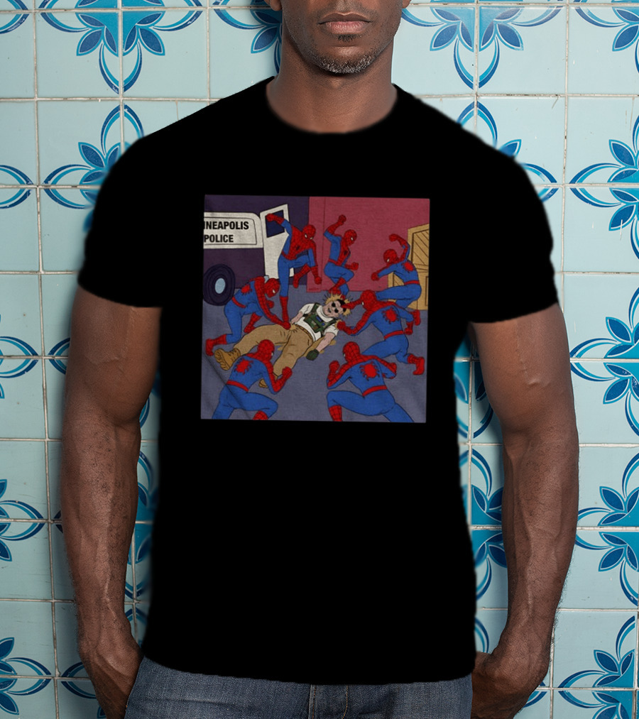 Spider Man How To Fight Fascism Neapolis Police Scene T-Shirt