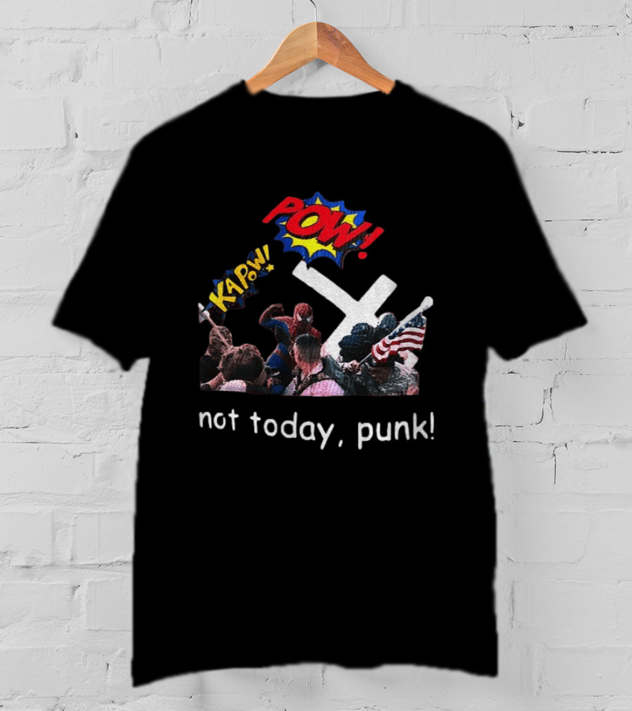 Spider Man Marvel Hero Anti Racist POW Kapow Not Today Punk T-Shirt