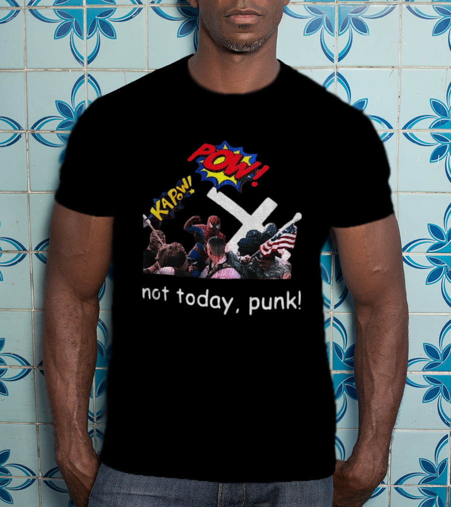 Spider Man Marvel Hero Anti Racist POW Kapow Not Today Punk T-Shirt