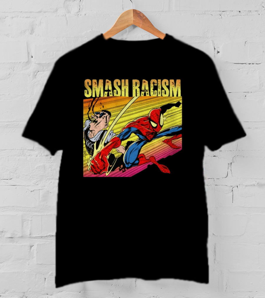 Spider Man Smash Racism Comic Protest Message T-Shirt