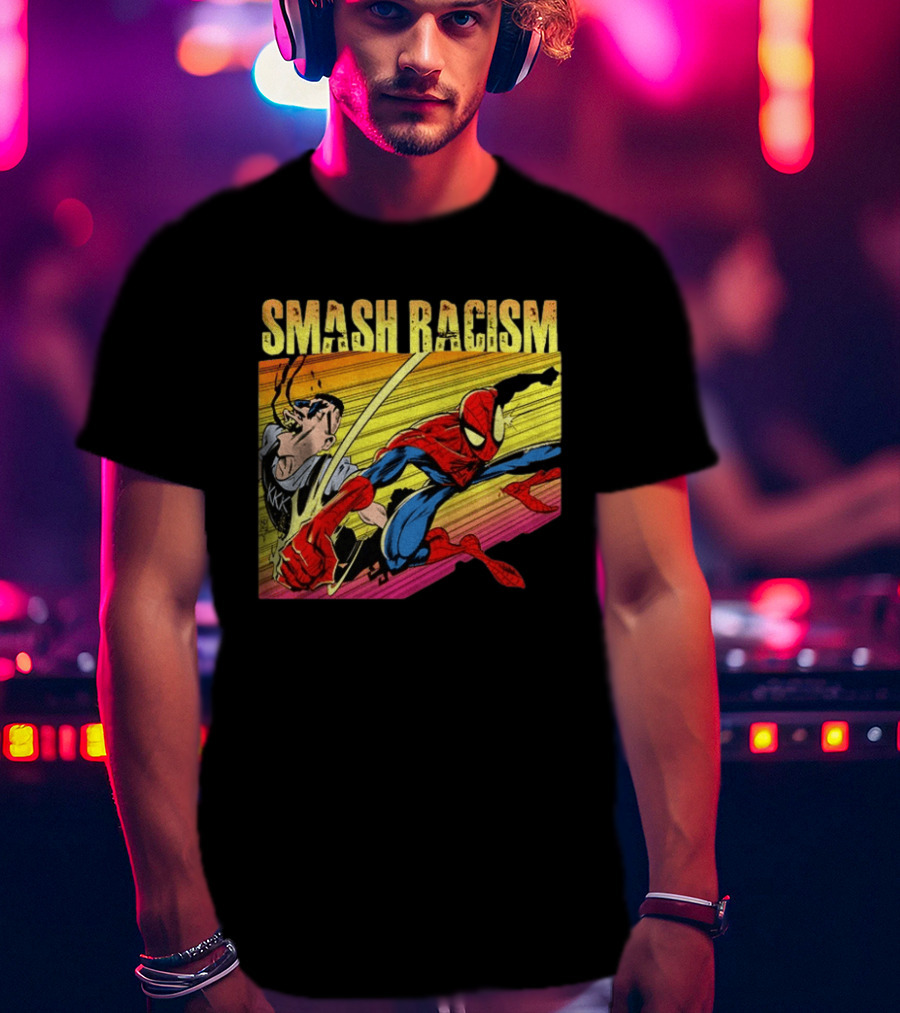 Spider Man Smash Racism Comic Protest Message T-Shirt