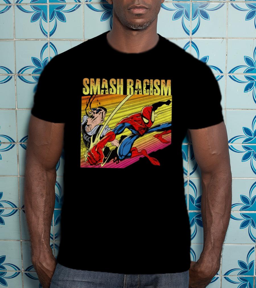Spider Man Smash Racism Comic Protest Message T-Shirt