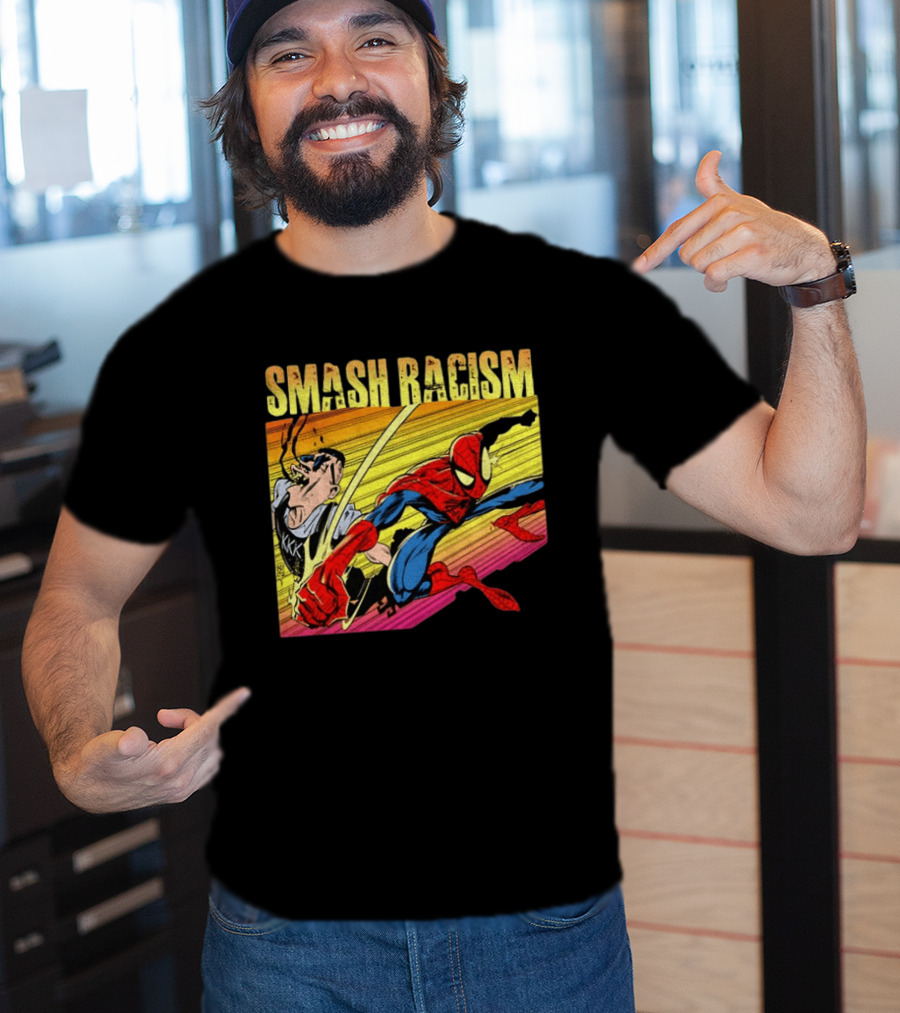 Spider Man Smash Racism Comic Protest Message T-Shirt