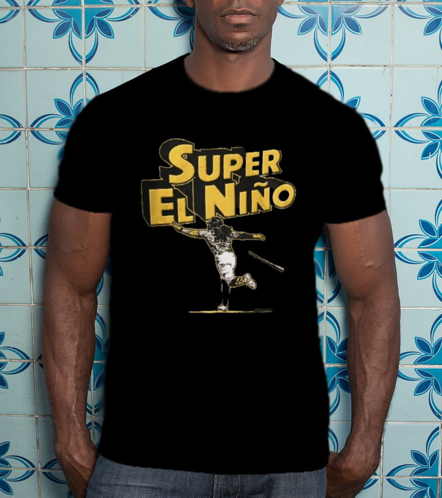 Super El Nino Baseball Player Celebrating Bat Flip Victory T-Shirt