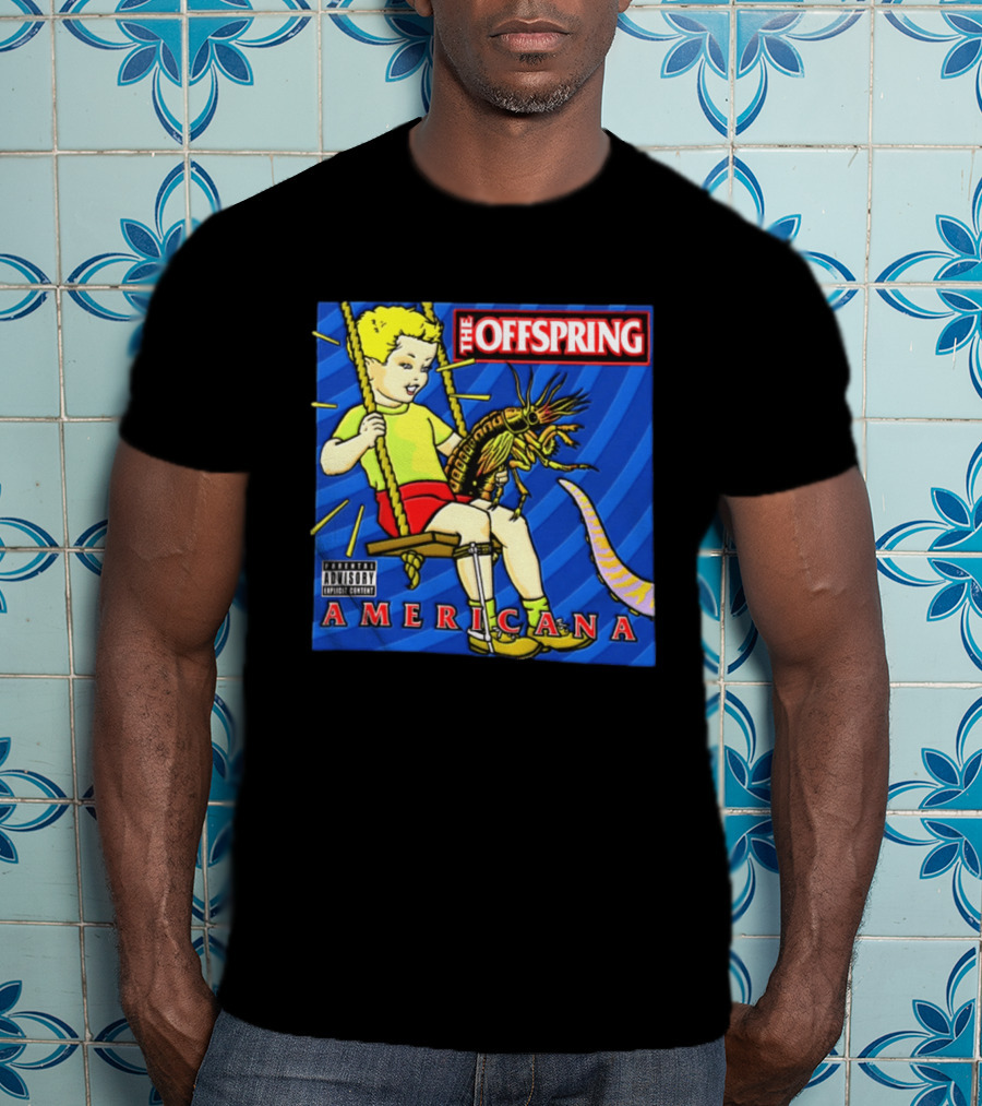 The Offspring Americana Album Cover Kid Holding Lobster Tentacle Explicit Content T-Shirt