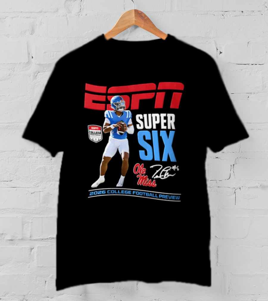 ESPN Super Six Ole Miss 2026 College Football Preview T-Shirt