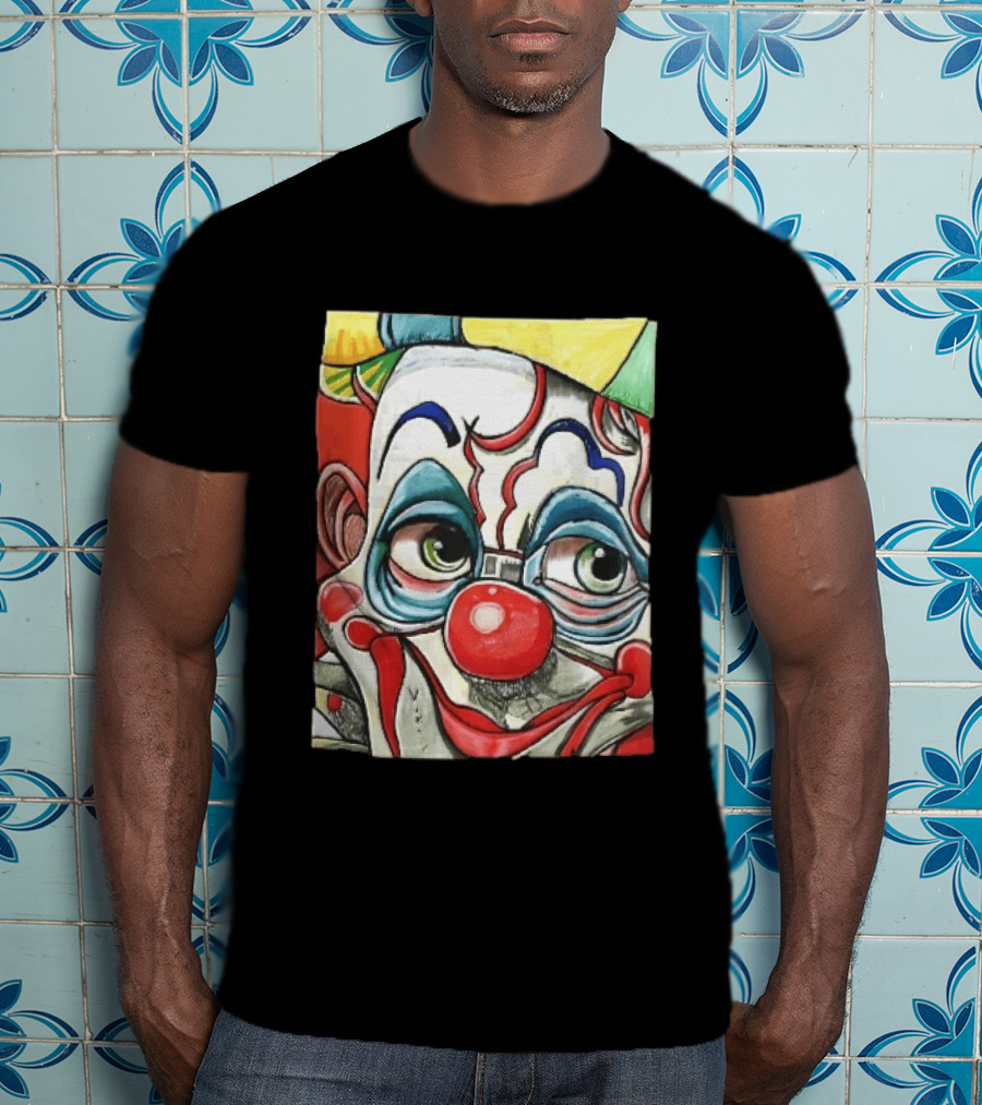 Viktor Clown With Red Nose And Green Eyes Caricature Painting T-Shirt