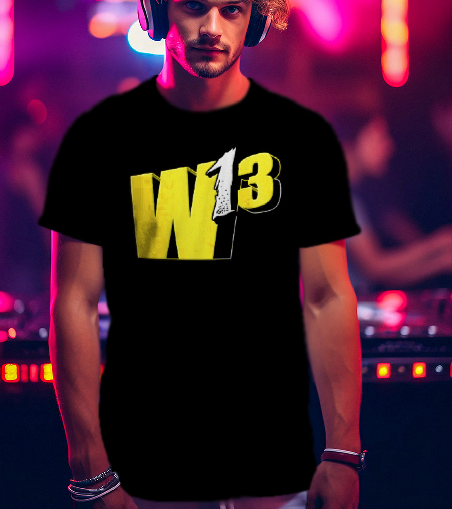 W13 Yellow 3D Bold Number T-Shirt