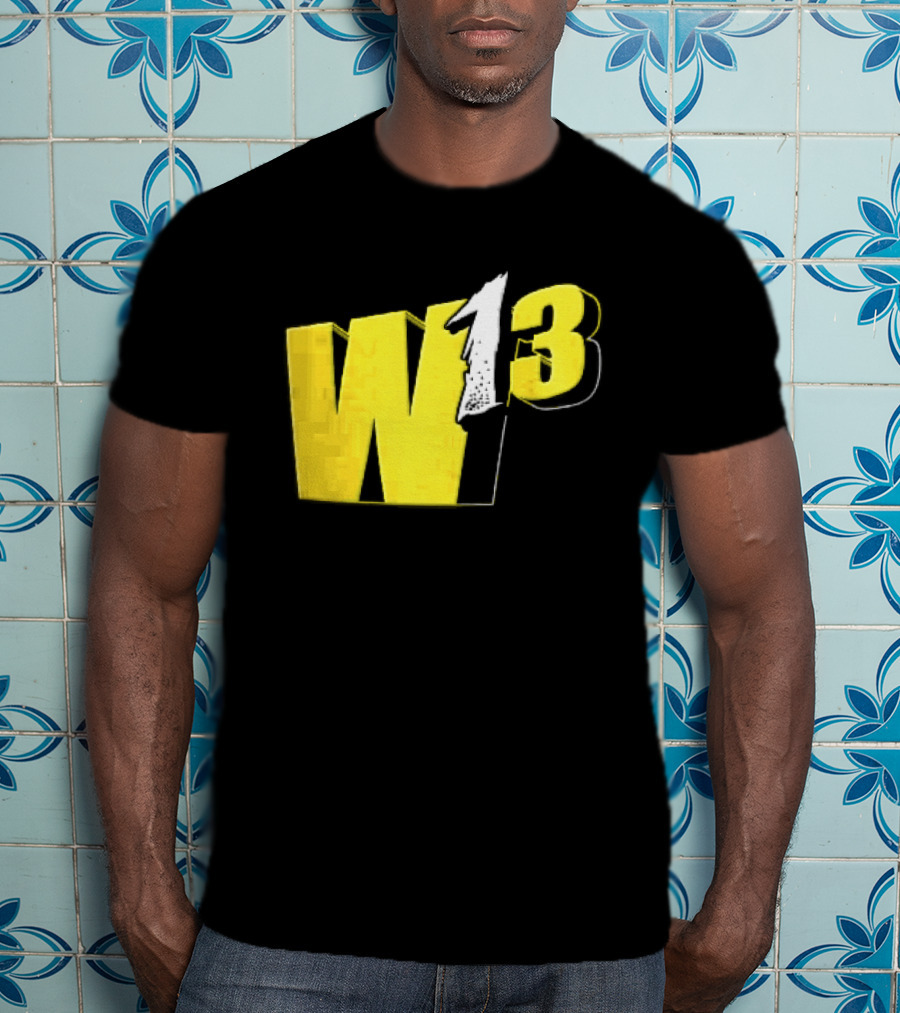 W13 Yellow 3D Bold Number T-Shirt