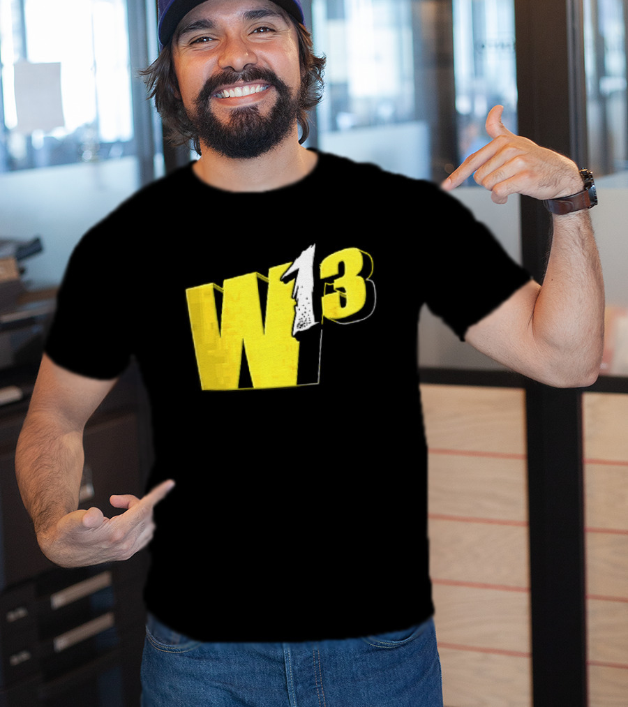 W13 Yellow 3D Bold Number T-Shirt