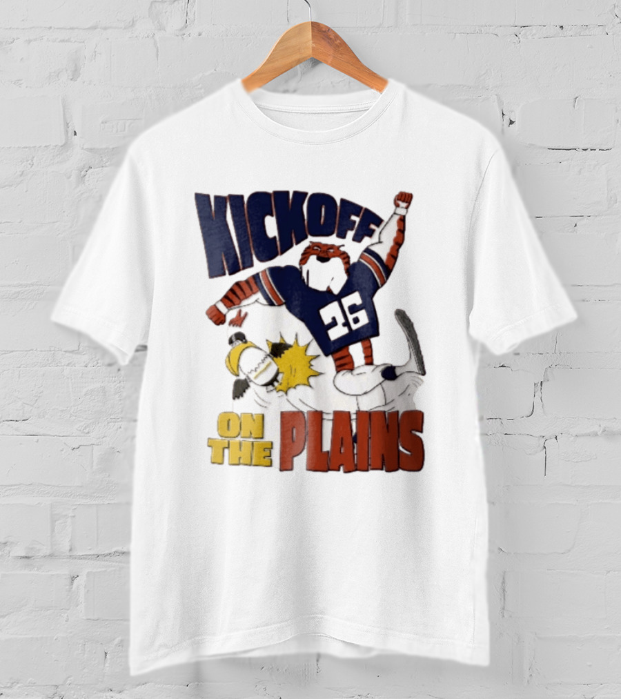 Kickoff On The Plains Auburn Tigers Southern Miss Cartoon Kicking Eagle T-Shirt