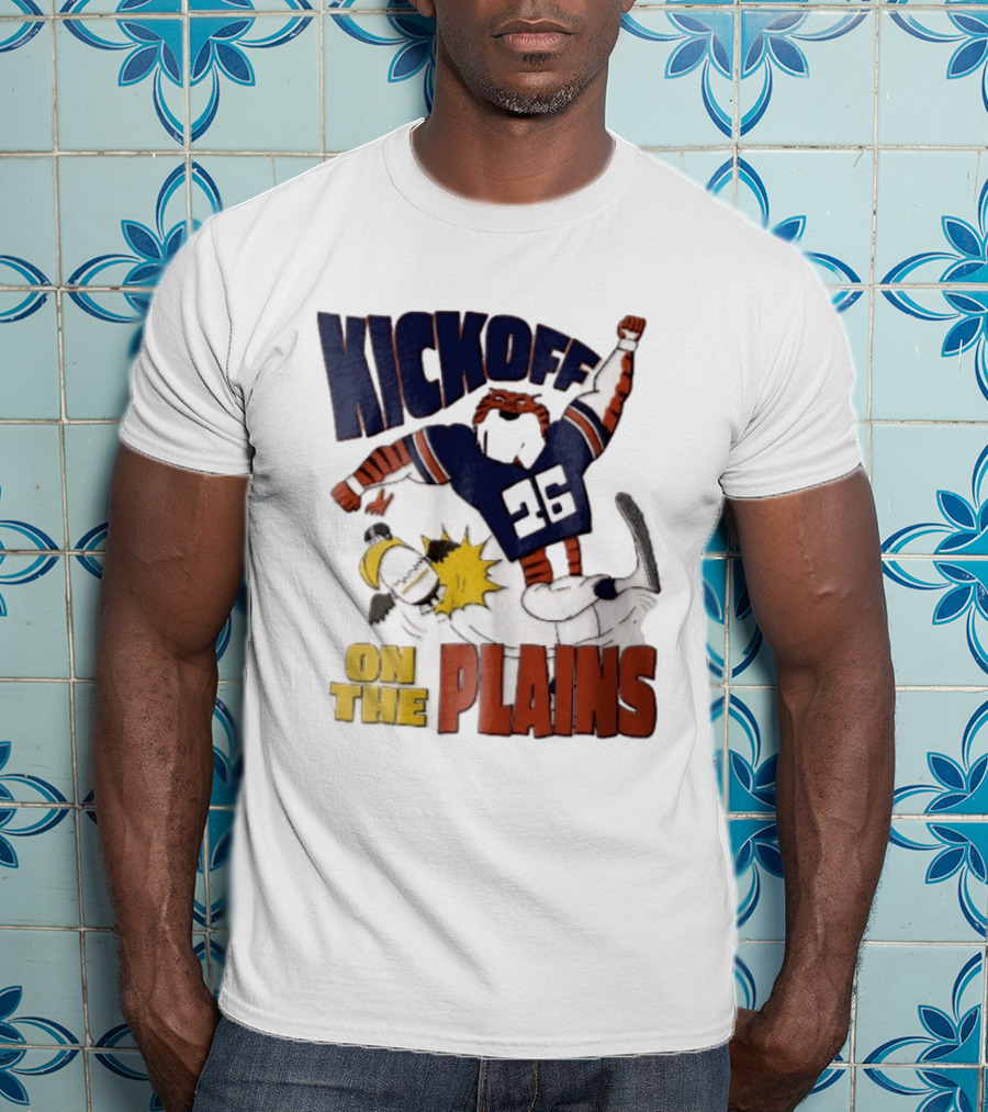 Kickoff On The Plains Auburn Tigers Southern Miss Cartoon Kicking Eagle T-Shirt