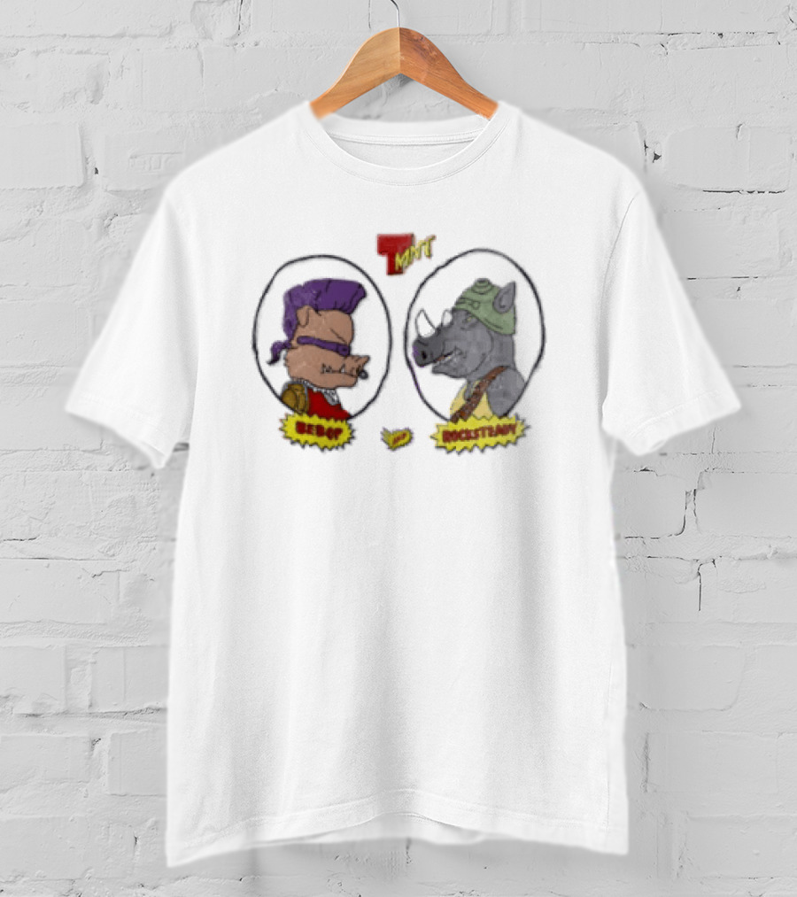 Bebop Rocksteady TMNT Vintage Cartoon Characters T-Shirt