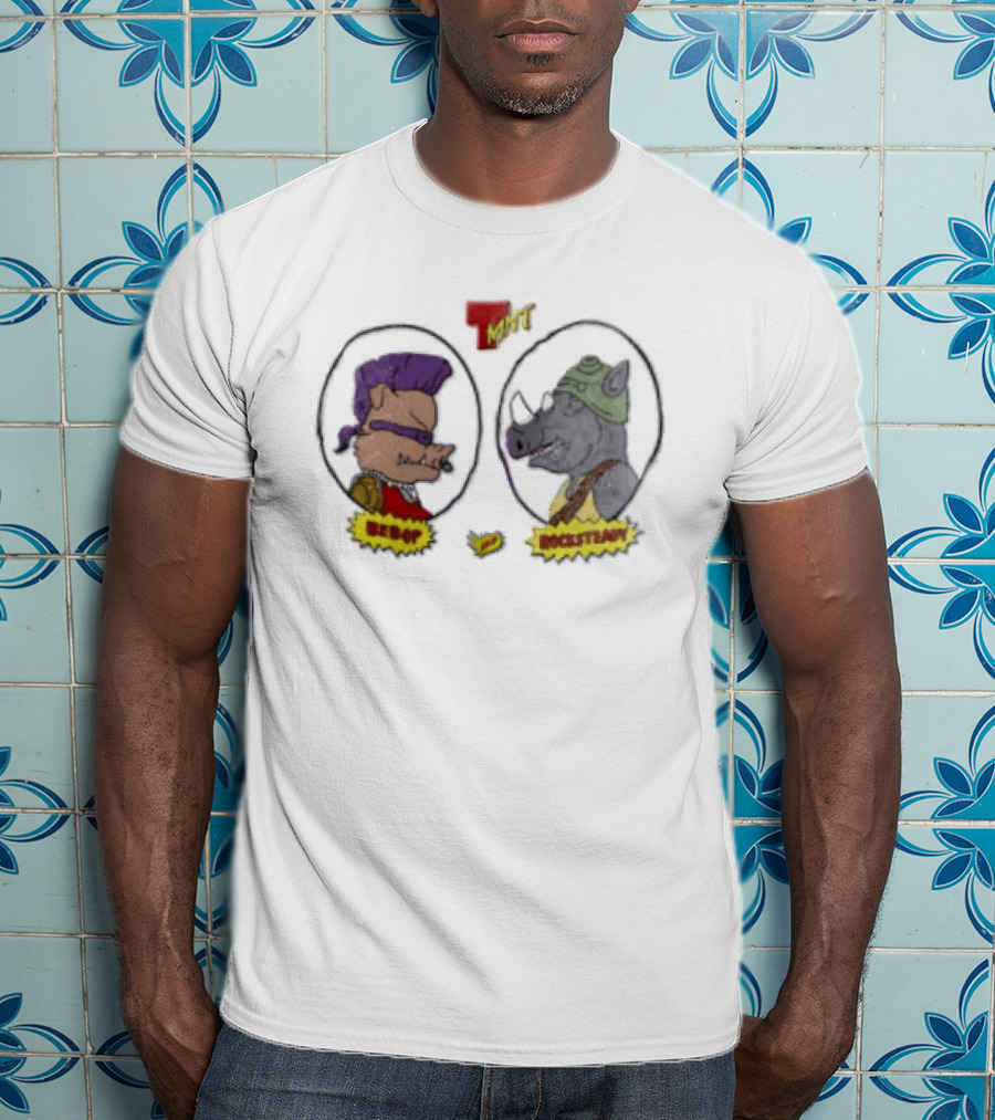 Bebop Rocksteady TMNT Vintage Cartoon Characters T-Shirt