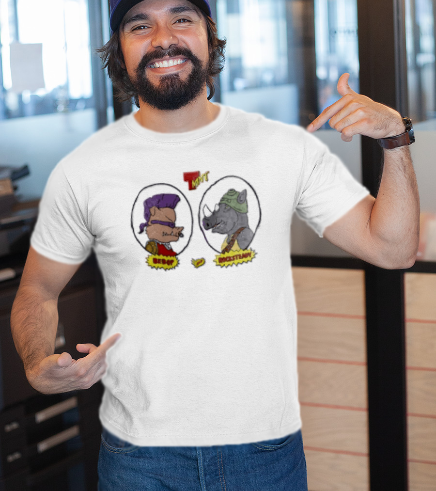 Bebop Rocksteady TMNT Vintage Cartoon Characters T-Shirt