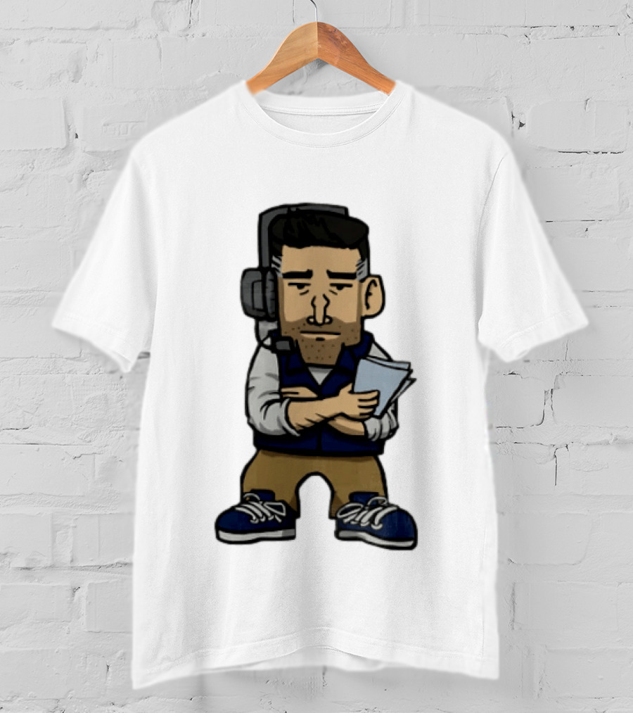 Bill Belichick Headset New England Patriots Coach Caricature T-Shirt