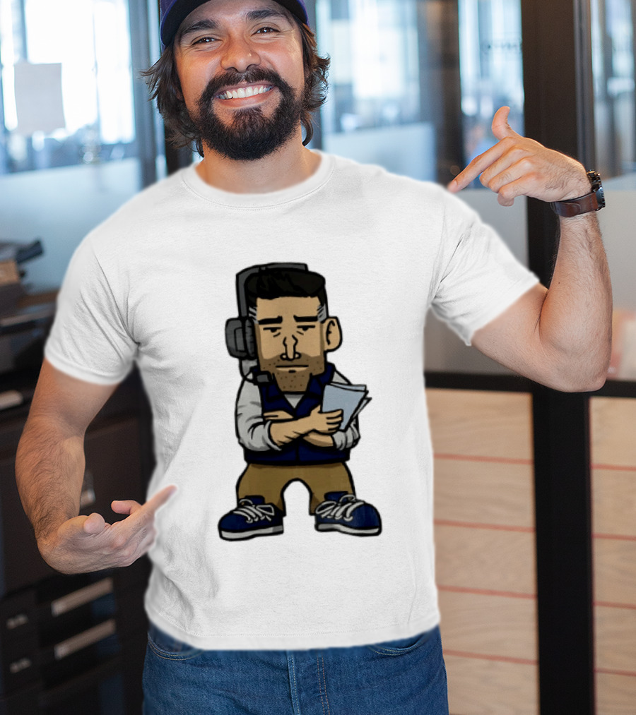 Bill Belichick Headset New England Patriots Coach Caricature T-Shirt