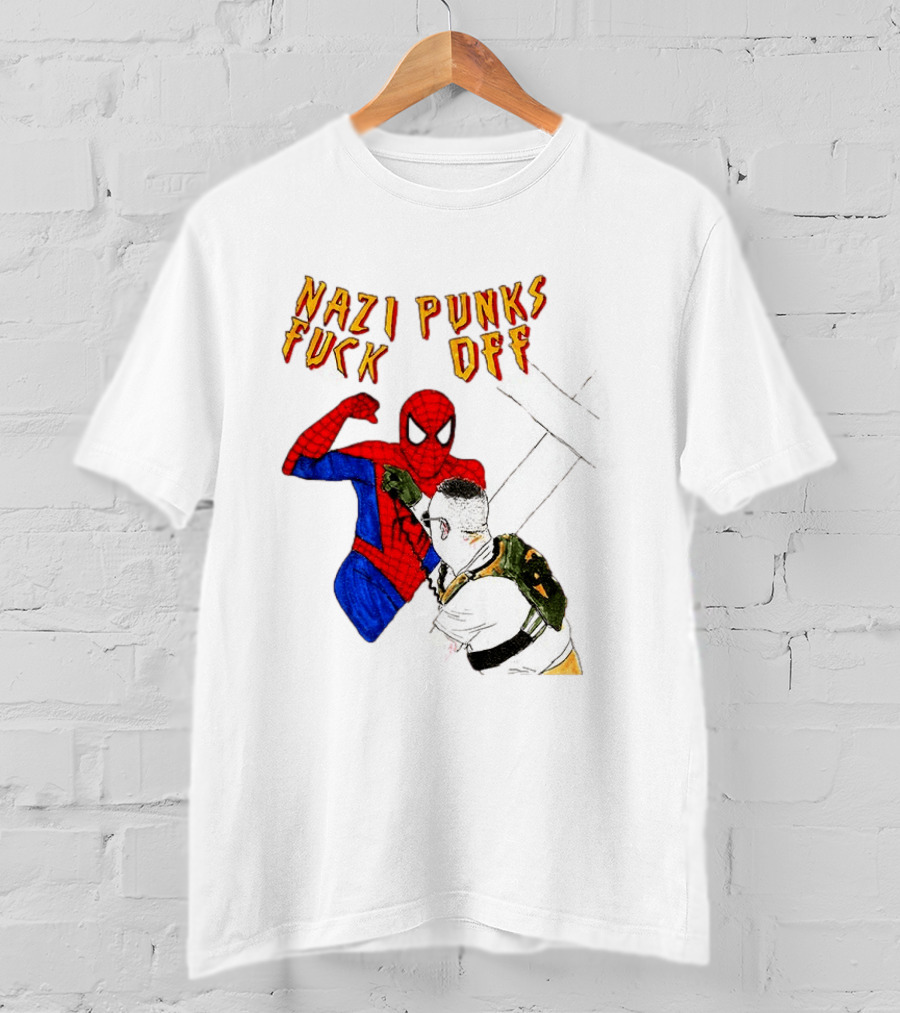 Nazi Punks Fuck Off Spider Man Punching T-Shirt