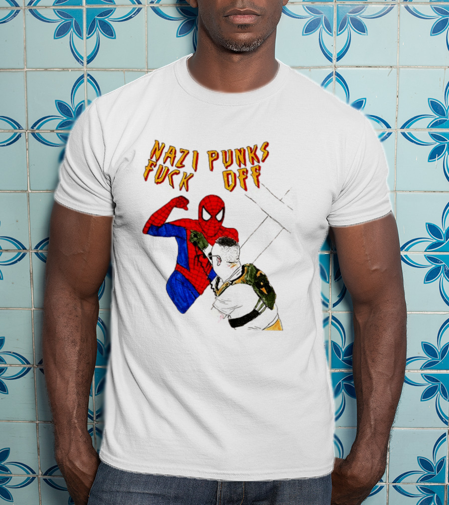 Nazi Punks Fuck Off Spider Man Punching T-Shirt