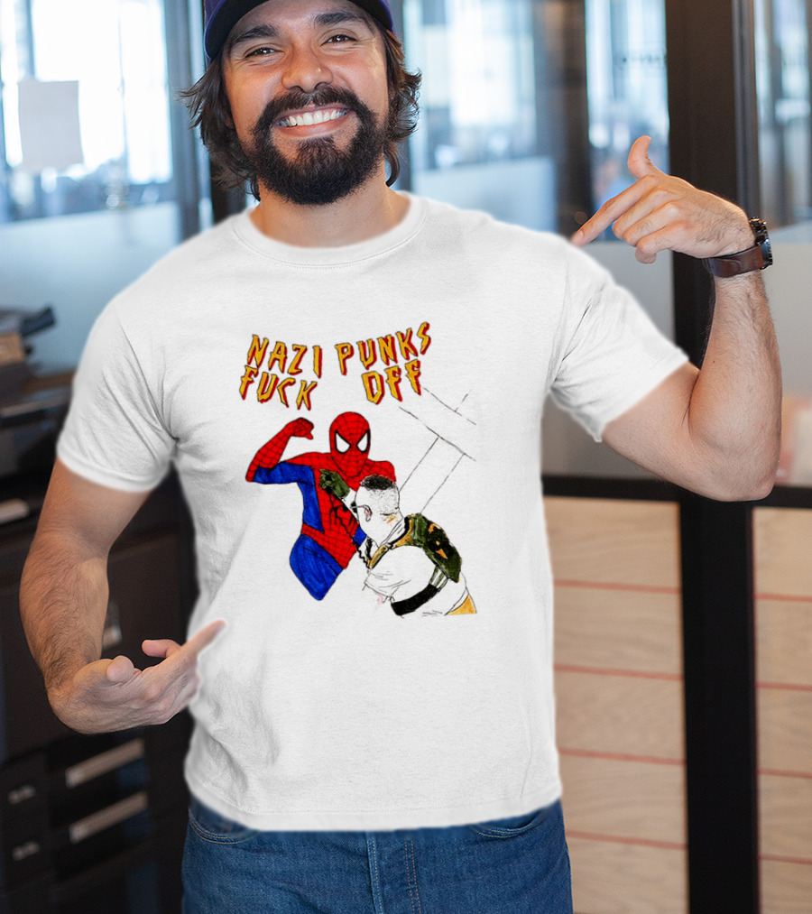 Nazi Punks Fuck Off Spider Man Punching T-Shirt