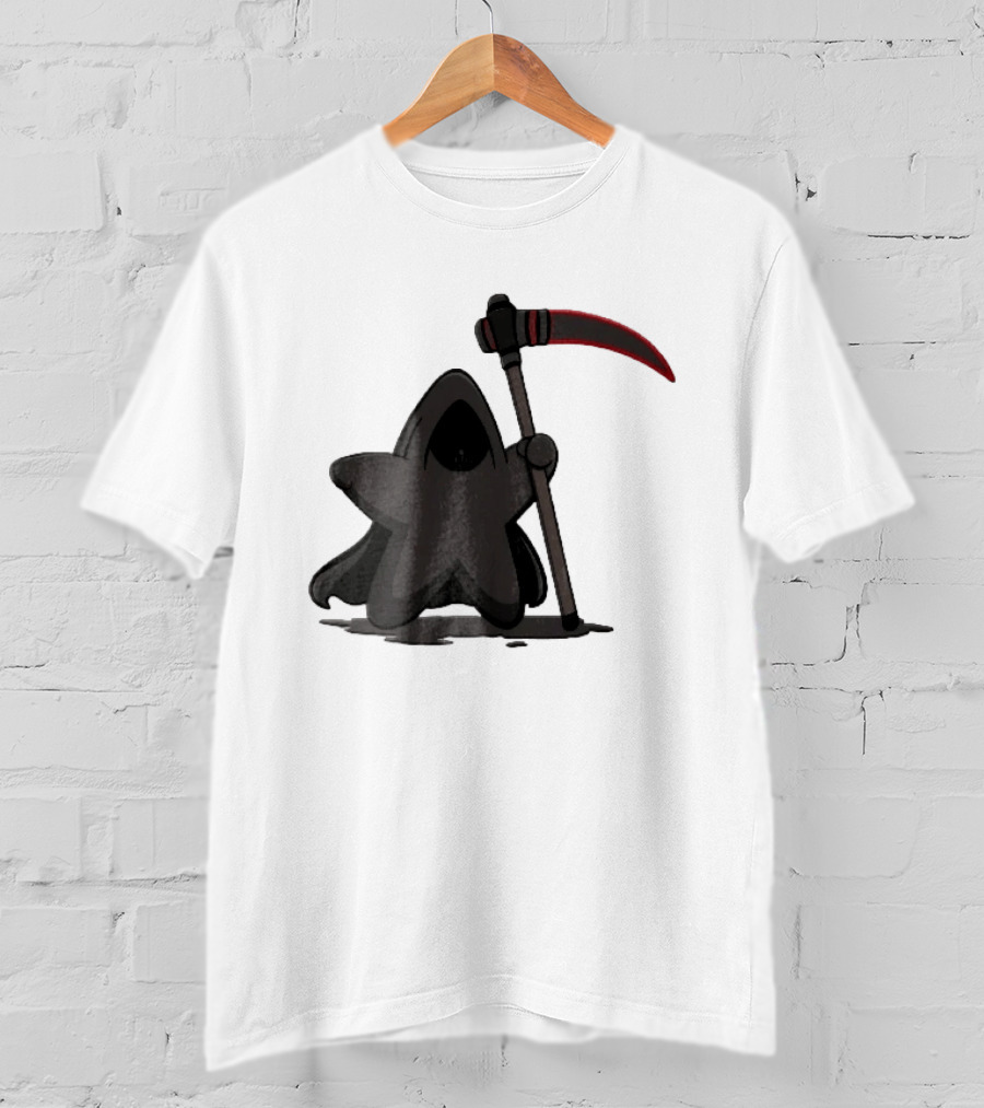 Cartoon Star Grim Reaper Cloak Red Lightsaber Scythe T-Shirt
