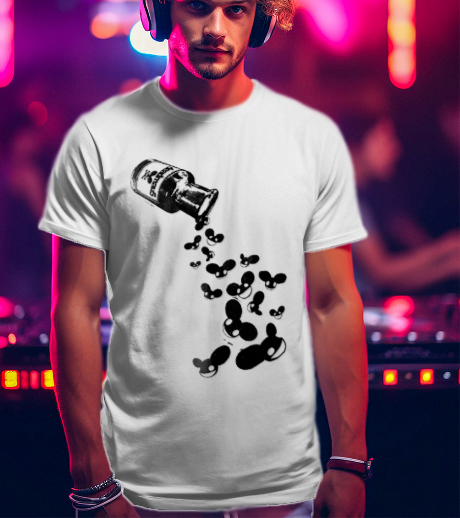 Deadmau5 Tipped Glass Medicine Bottle Mouse Head Spill T-Shirt
