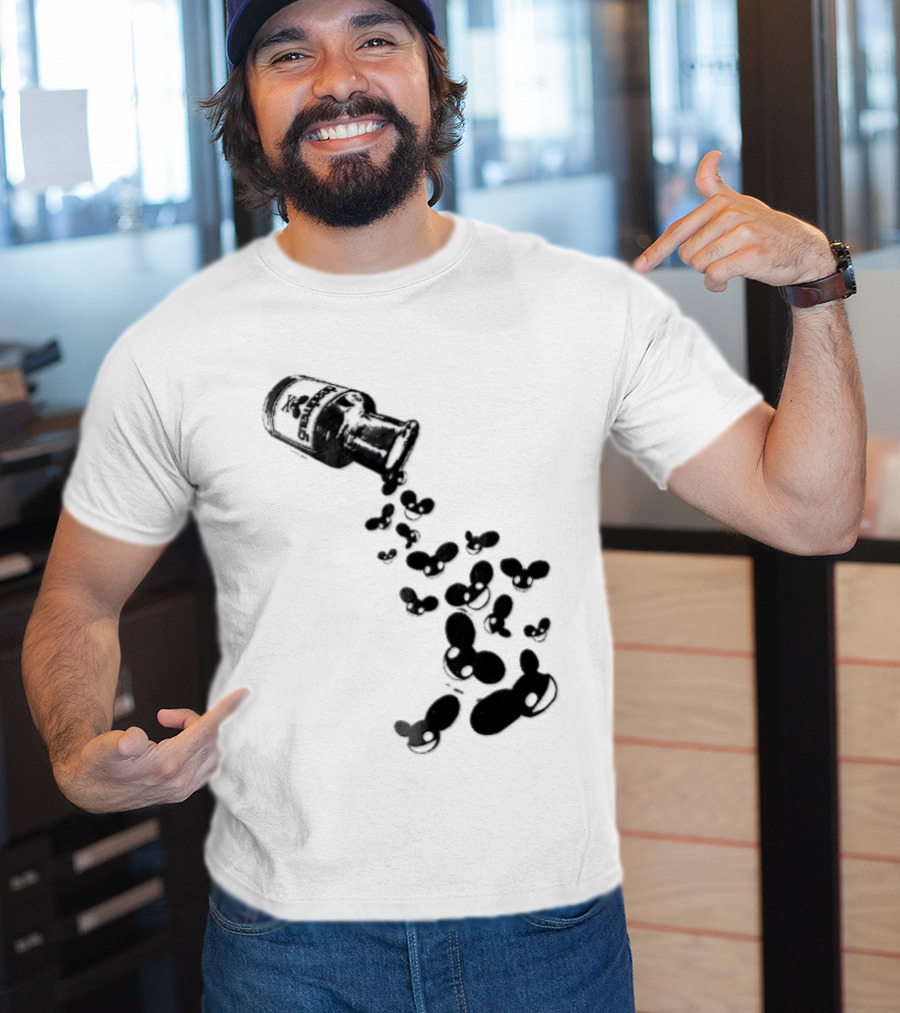 Deadmau5 Tipped Glass Medicine Bottle Mouse Head Spill T-Shirt