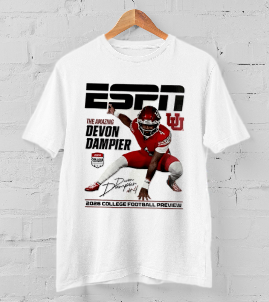 ESPN College Football 2026 Preview Devon Dampier Utah Utes T-Shirt