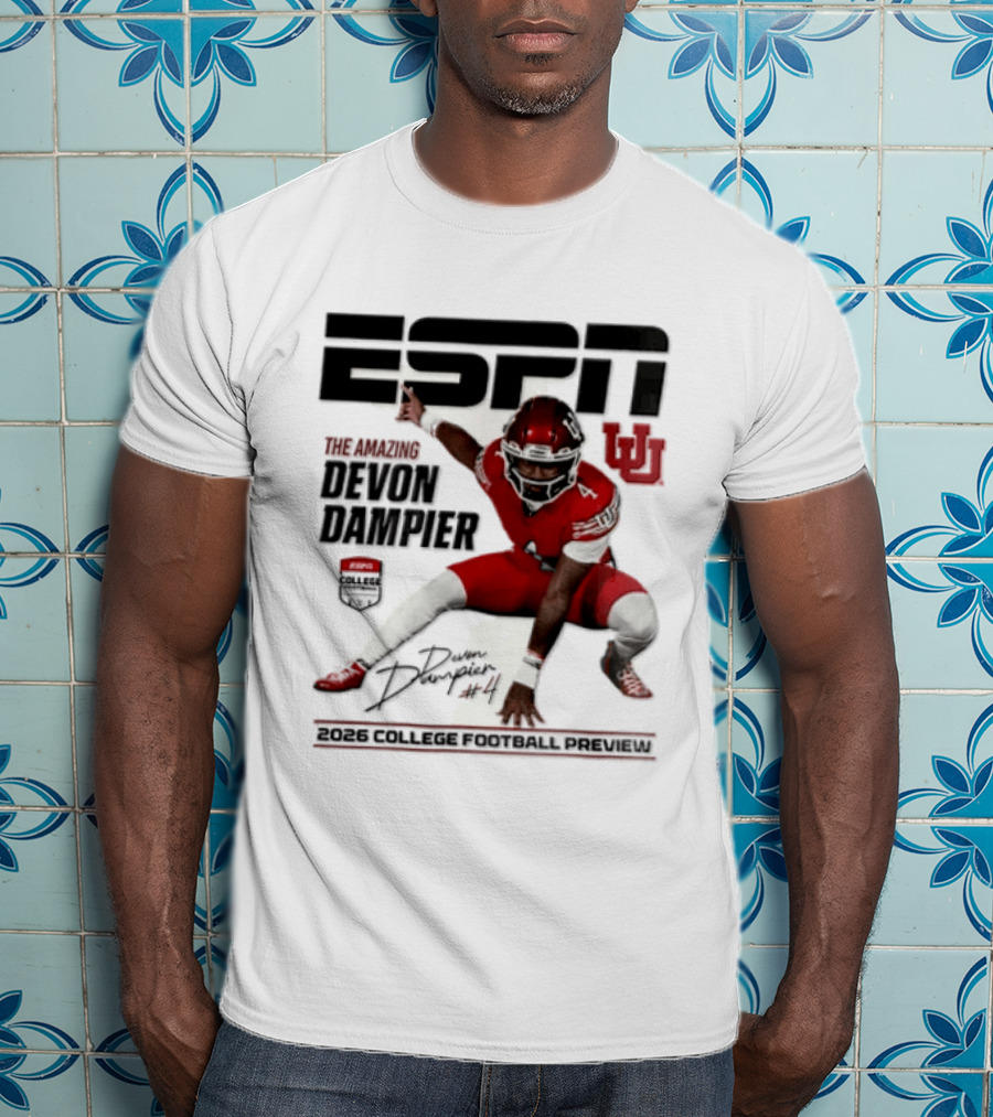 ESPN College Football 2026 Preview Devon Dampier Utah Utes T-Shirt