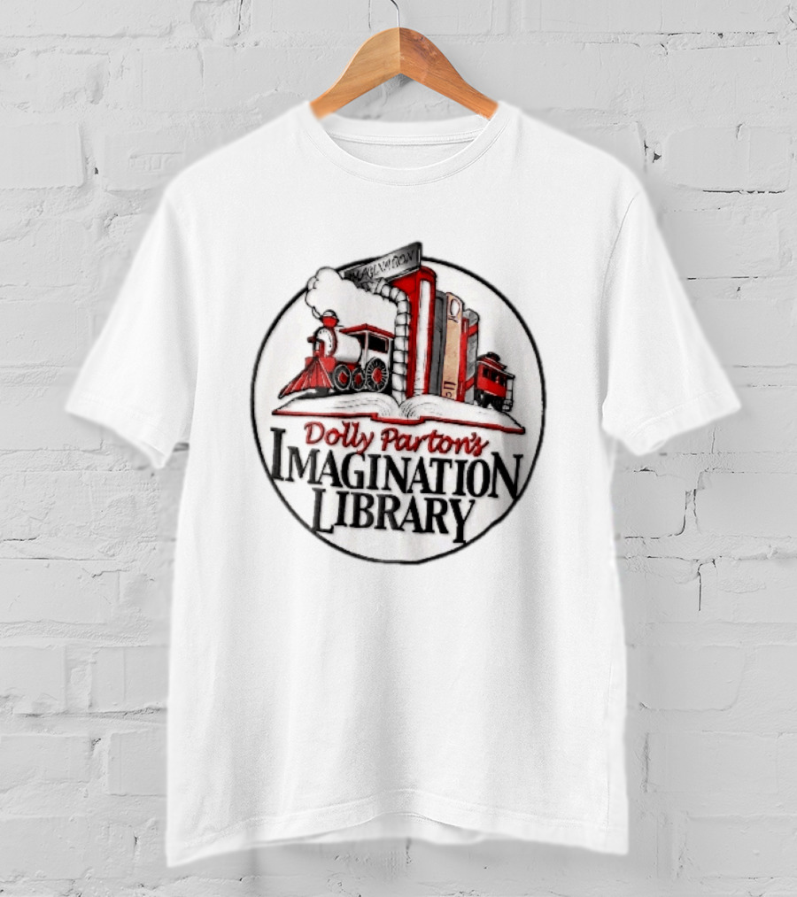 Dolly Parton's Imagination Library Steam Train And Books Oval T-Shirt