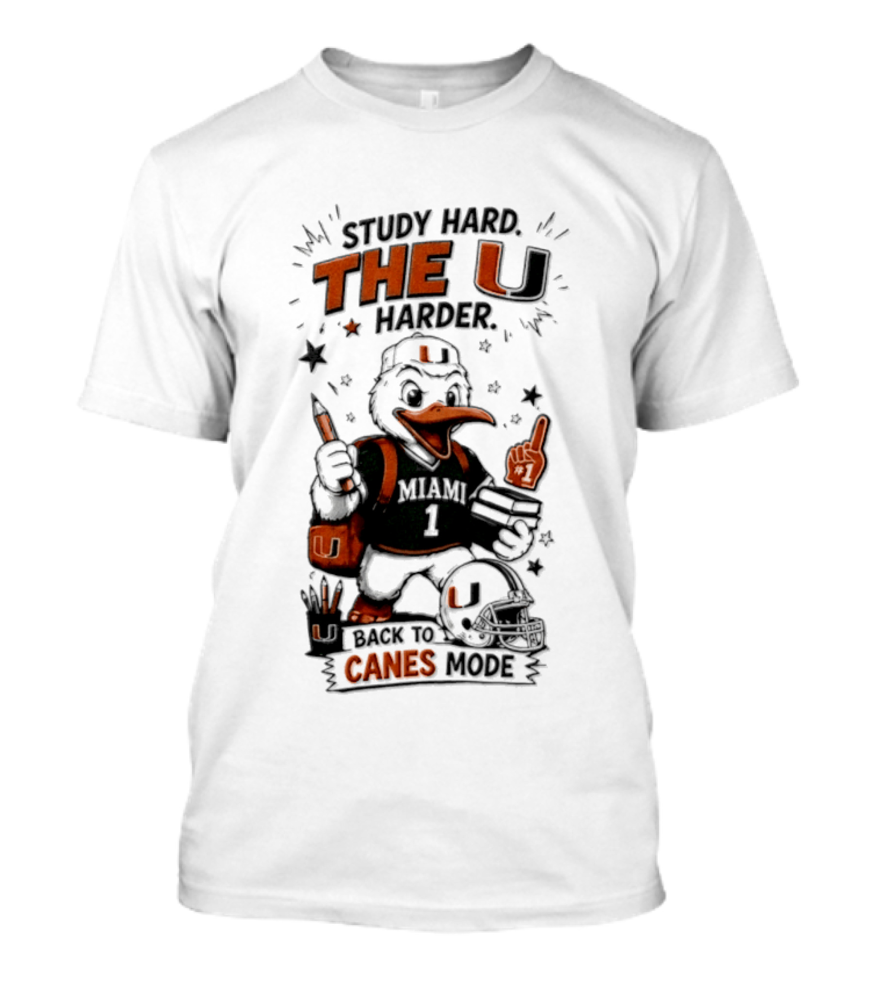 Study Hard The U Harder Canes Mode Miami Hurricanes T-Shirt