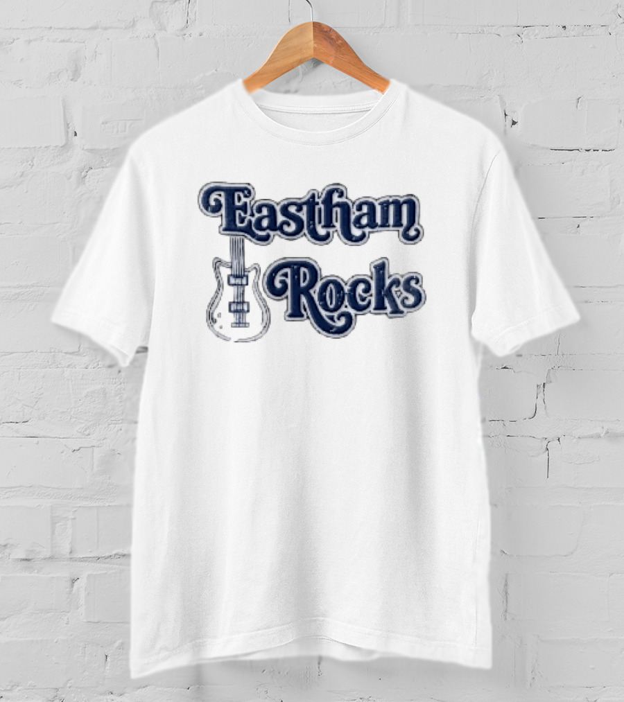 Eastham Rocks Distressed Electric Guitar Music T-Shirt