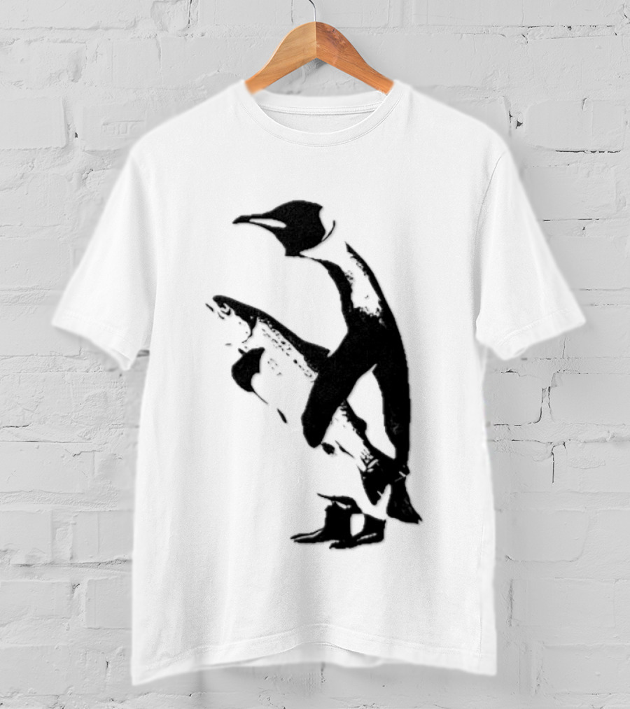 Penguin Holding A Fish T-Shirt