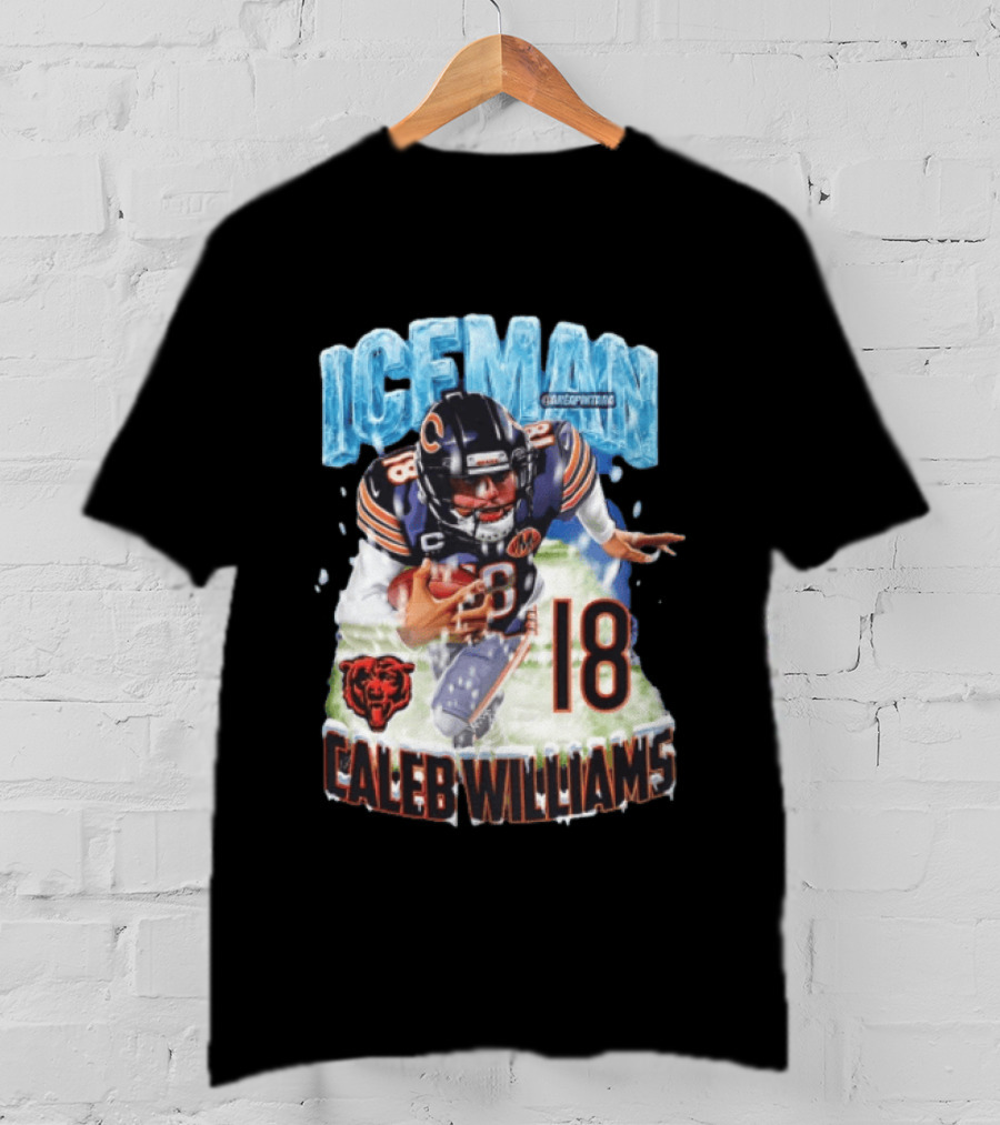 Iceman Caleb Williams 18 Chicago Bears Football Player T-Shirt