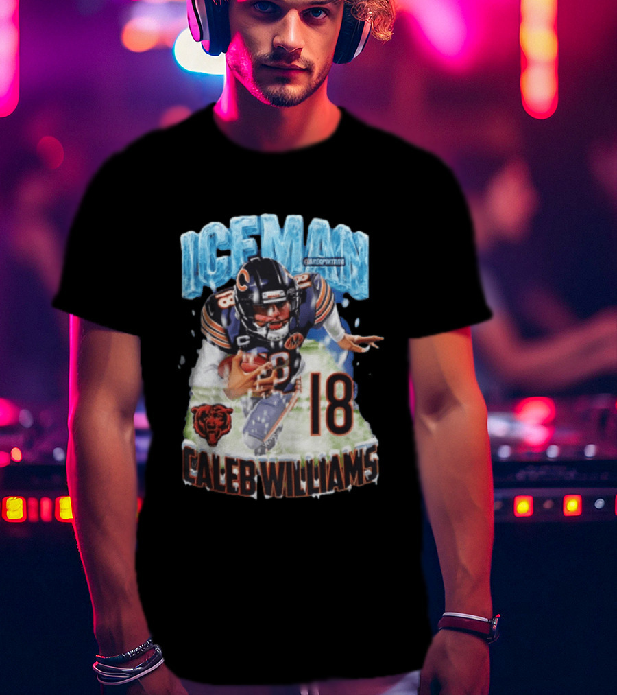 Iceman Caleb Williams 18 Chicago Bears Football Player T-Shirt