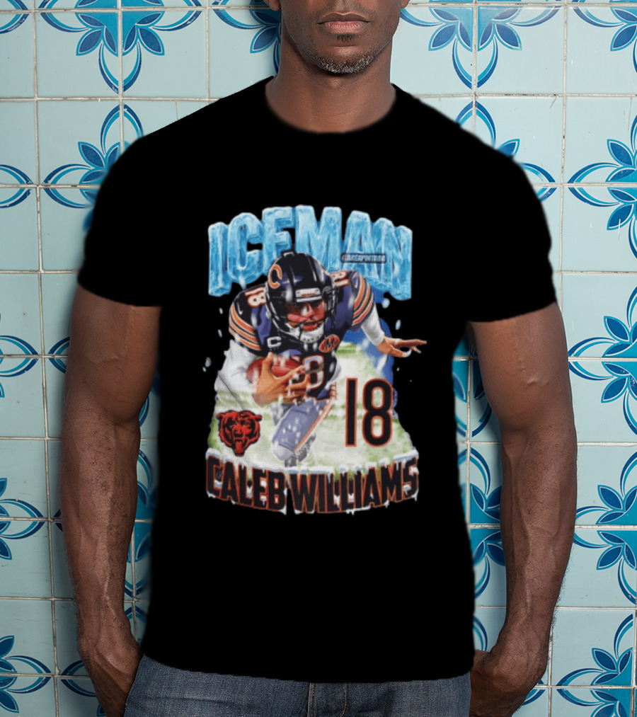 Iceman Caleb Williams 18 Chicago Bears Football Player T-Shirt