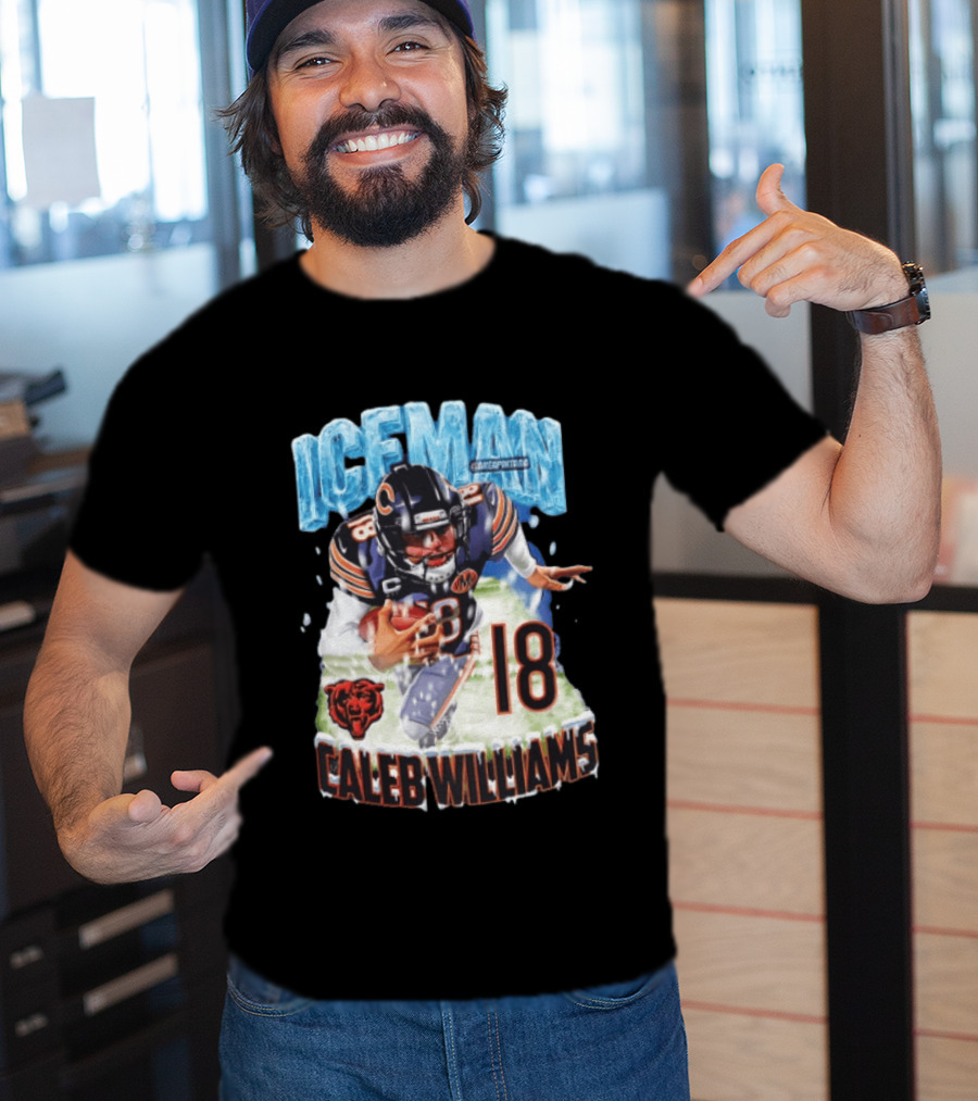 Iceman Caleb Williams 18 Chicago Bears Football Player T-Shirt